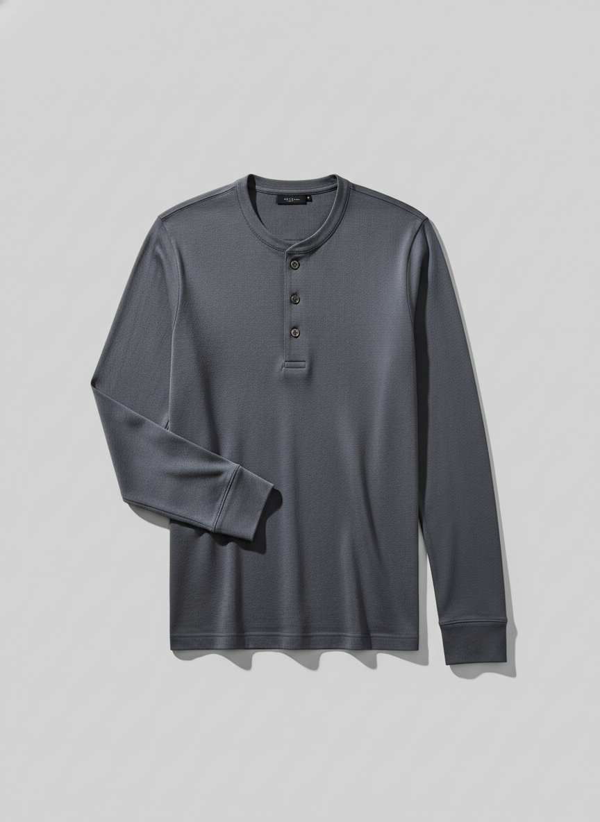 Mercerized Cotton Henley